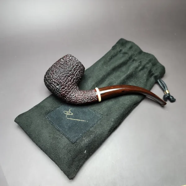 Michael Parks GKCPC Rusticated LC Bent Billiard Estate Briar Pipe, Unsmoked - Image 13