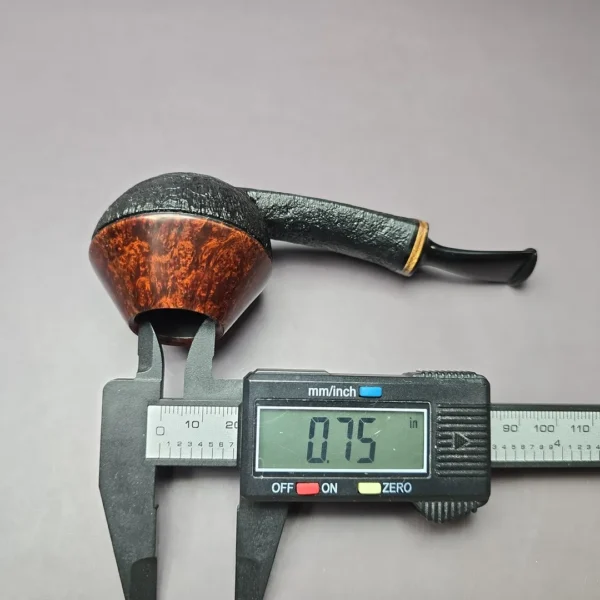 Vitale Partially Sandblasted Rhodesian (Two Star) Handmade Briar Pipe, New - Image 13
