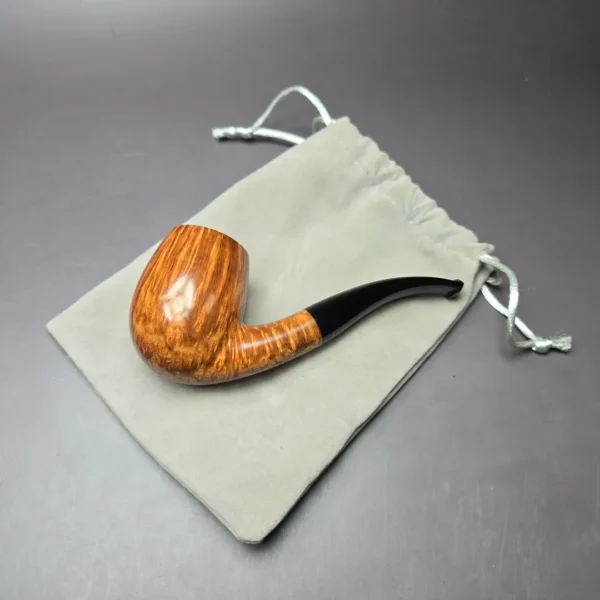 Wandi Riyadi Smooth Bent Billiard Handmade Briar Pipe, New - Image 13