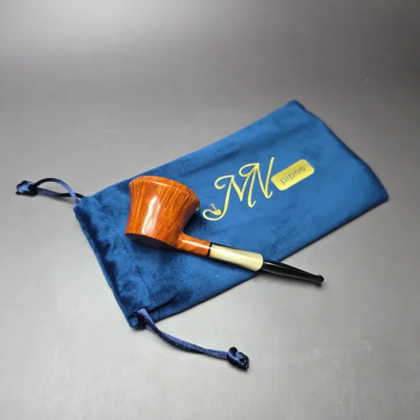 Mina Smooth Pot w/ Horn Estate Briar Pipe, Unsmoked - Image 13