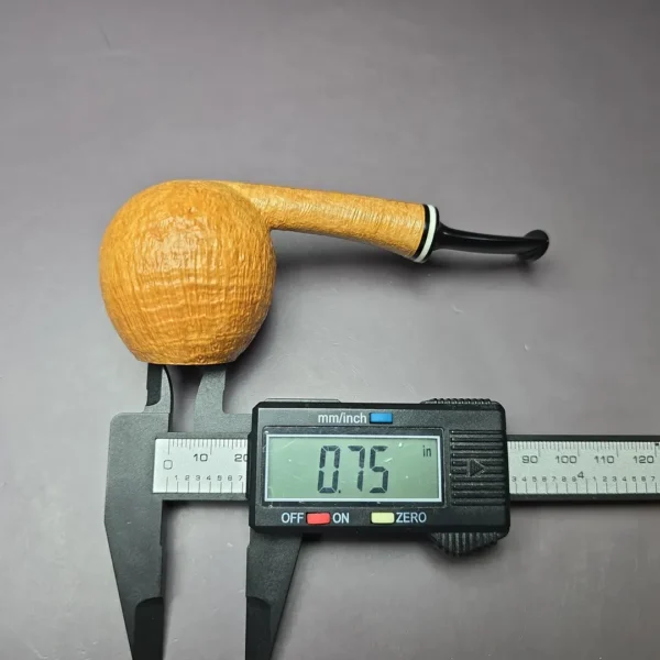 Vitale Sandblasted Ball w/ Galalith (Two Star) Handmade Briar Pipe, New - Image 14