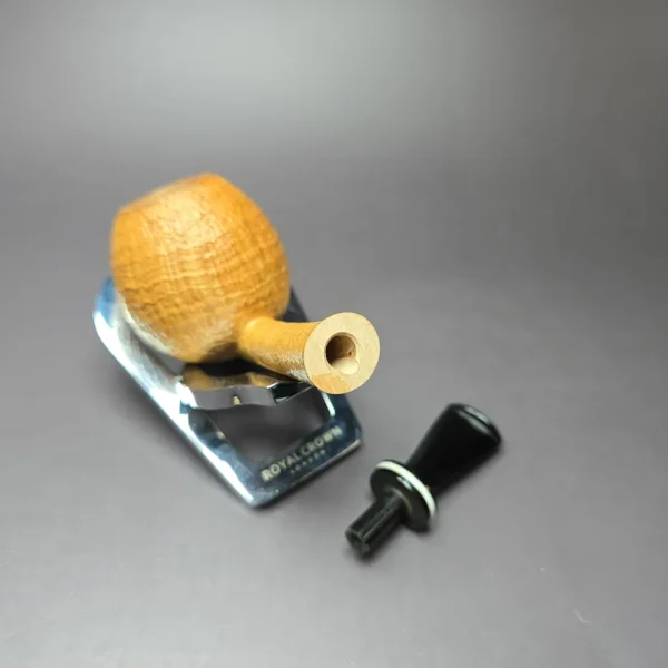 Vitale Sandblasted Ball w/ Galalith (Two Star) Handmade Briar Pipe, New - Image 15