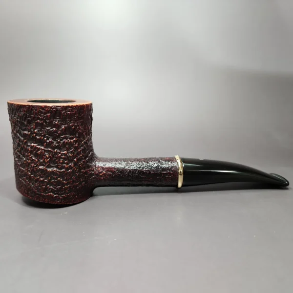 Ashton 1987 Pebble Grain LX Gold Band Sandblasted Poker Estate Briar Pipe, English Estates - Image 3