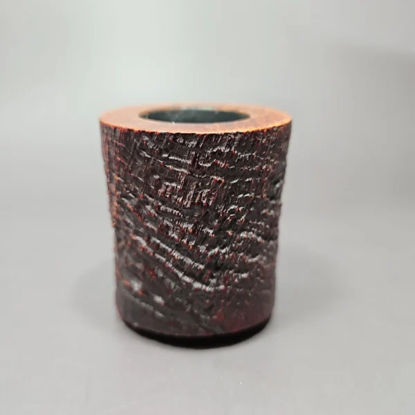 Ashton 1987 Pebble Grain LX Gold Band Sandblasted Poker Estate Briar Pipe, English Estates - Image 5
