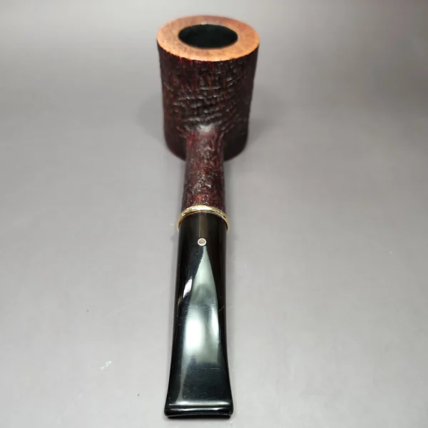 Ashton 1987 Pebble Grain LX Gold Band Sandblasted Poker Estate Briar Pipe, English Estates - Image 6