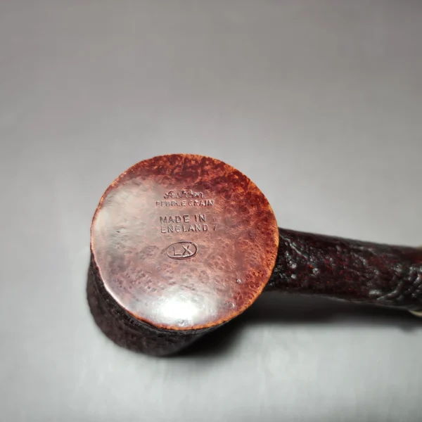 Ashton 1987 Pebble Grain LX Gold Band Sandblasted Poker Estate Briar Pipe, English Estates - Image 8