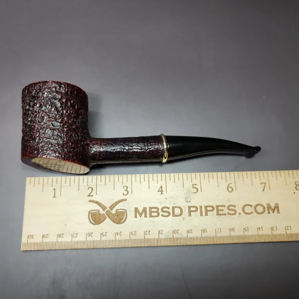 Ashton 1987 Pebble Grain LX Gold Band Sandblasted Poker Estate Briar Pipe, English Estates - Image 11