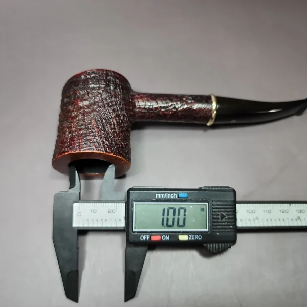 Ashton 1987 Pebble Grain LX Gold Band Sandblasted Poker Estate Briar Pipe, English Estates - Image 12