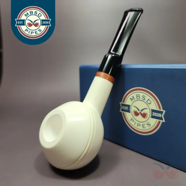 MBSD Meerschaum Deluxe Bullcap Block Meerschaum Pipe Briar-Mortise