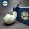 MBSD Meerschaum Silver Reverse Calabash Rhodesian Block Meerschaum Pipe
