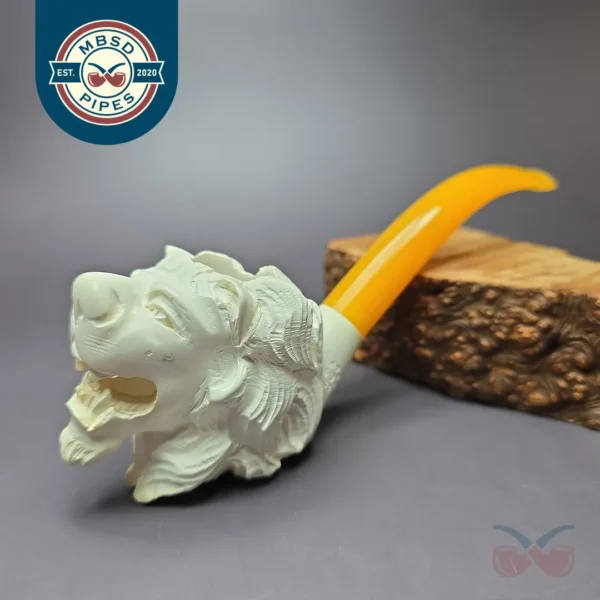 Lion Estate Block Meerschaum Pipe, Unsmoked