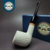MBSD Meerschaum Deluxe Rusticated Billiard Block Meerschaum Pipe, Briar-Mortise