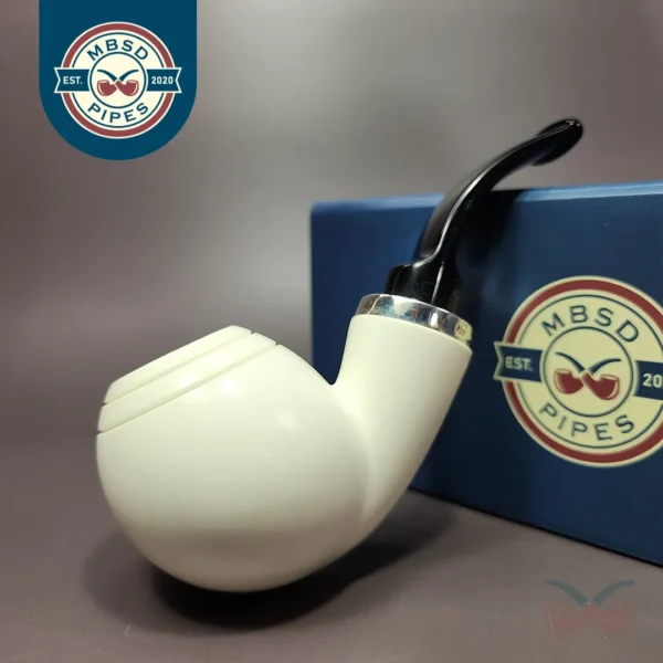 MBSD Meerschaum Deluxe Silver Reverse Calabash Danish Egg Block Meerschaum Pipe