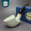 MBSD Meerschaum Deluxe Smooth Pickaxe Block Meerschaum Pipe, Briar-Mortise