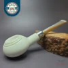 MBSD Meerschaum Deluxe Silver Prince Block Meerschaum Pipe, Briar-Mortise
