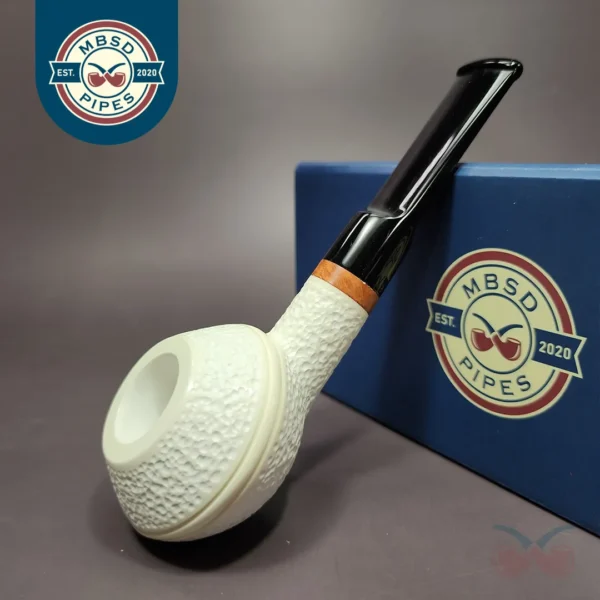MBSD Meerschaum Deluxe Squat Rhodesian Block Meerschaum Pipe Briar-Mortise