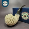 MBSD Meerschaum Silver Reverse Calabash Floral Egg Block Meerschaum Pipe