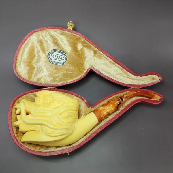 MBSD Meerschaum Masters by Kenan XL Chinese Dragon Block Meerschaum Pipe, New - Image 3