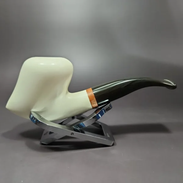 MBSD Meerschaum Deluxe Skater Block Meerschaum Pipe, Briar-Mortise, 9mm - Image 3
