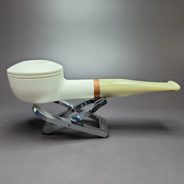 MBSD Meerschaum Deluxe Bullcap Block Meerschaum Pipe Briar-Mortise 9mm - Image 3