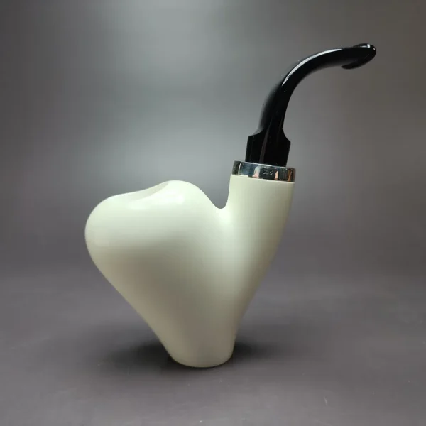 MBSD Meerschaum Silver Reverse Calabash Acorn Sitter Block Meerschaum - Image 3