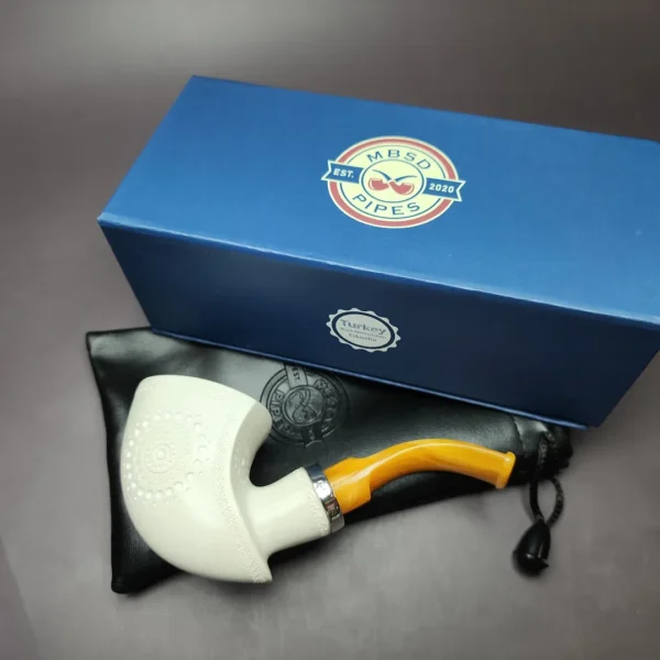 MBSD Meerschaum Silver Reverse Calabash Pickaxe Block Meerschaum Pipe - Image 3