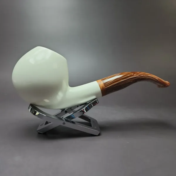 MBSD Meerschaum Deluxe XL Smooth Brandy Block Meerschaum Pipe, Briar-Mortise - Image 3