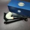 MBSD Meerschaum Deluxe Smooth Bent Billiard Block Meerschaum Pipe, Briar-Mortise - Image 3