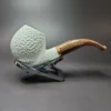 MBSD Meerschaum Deluxe Rusticated Apple Block Meerschaum Pipe, Briar-Mortise - Image 3