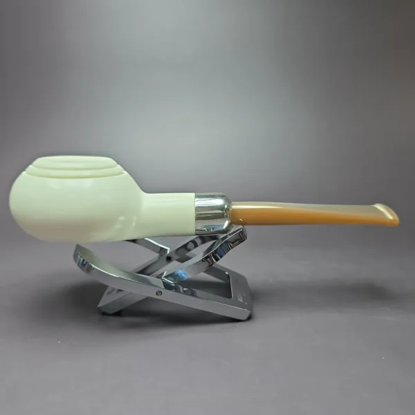 MBSD Meerschaum Deluxe Silver Prince Block Meerschaum Pipe, Briar-Mortise - Image 2
