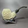 MBSD Meerschaum Silver Reverse Calabash Floral Egg Block Meerschaum Pipe - Image 3