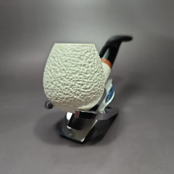 MBSD Meerschaum Deluxe Rusticated Brandy Block Meerschaum Pipe Briar-Mortise - Image 4