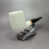 MBSD Meerschaum Deluxe Rusticated Billiard Block Meerschaum Pipe Briar-Mortise - Image 4