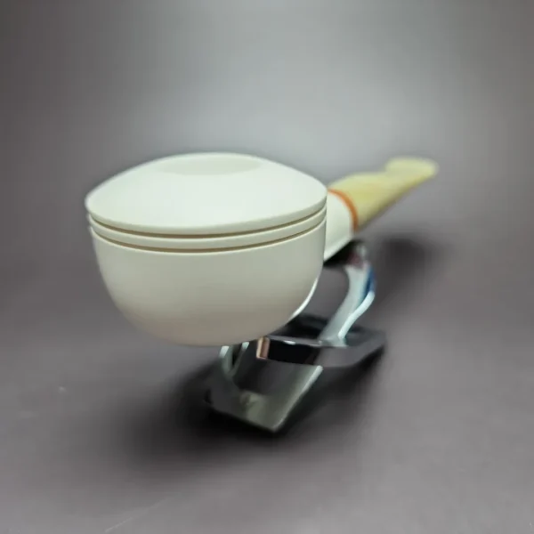 MBSD Meerschaum Deluxe Bullcap Block Meerschaum Pipe Briar-Mortise 9mm - Image 4