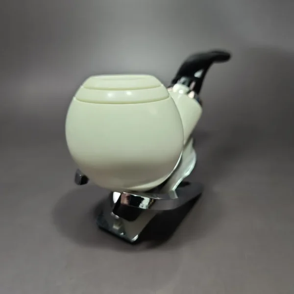 MBSD Meerschaum Deluxe Silver Reverse Calabash Danish Egg Block Meerschaum Pipe - Image 4