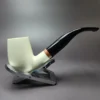 MBSD Meerschaum Deluxe Smooth Bent Billiard Block Meerschaum Pipe, Briar-Mortise - Image 4