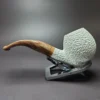 MBSD Meerschaum Deluxe Rusticated Apple Block Meerschaum Pipe, Briar-Mortise - Image 4