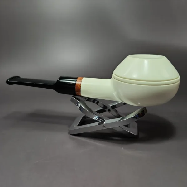 MBSD Meerschaum Deluxe Bullcap Block Meerschaum Pipe Briar-Mortise - Image 5