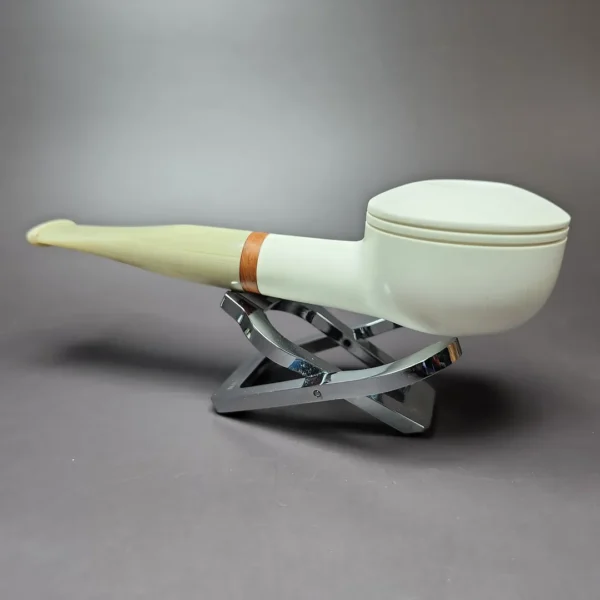 MBSD Meerschaum Deluxe Bullcap Block Meerschaum Pipe Briar-Mortise 9mm - Image 5