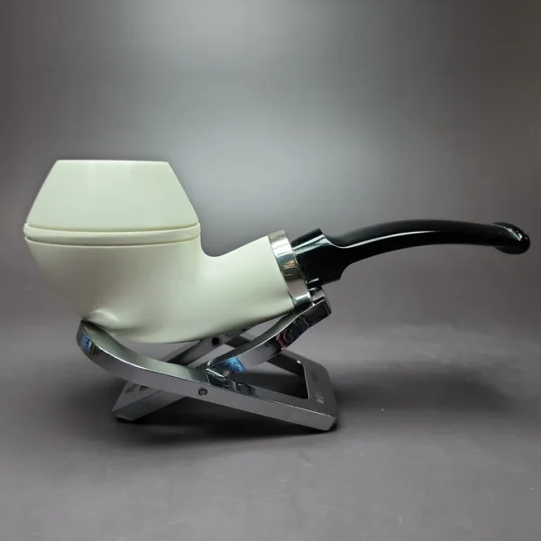MBSD Meerschaum Silver Reverse Calabash Rhodesian Block Meerschaum Pipe - Image 5