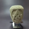 MBSD Meerschaum Deluxe Masonic Rhodesian Block Meerschaum Pipe, Briar-Mortise - Image 5