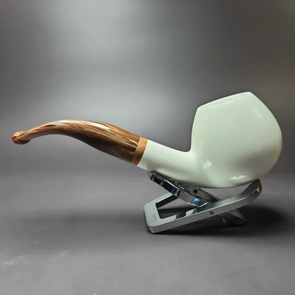 MBSD Meerschaum Deluxe XL Smooth Brandy Block Meerschaum Pipe, Briar-Mortise - Image 5