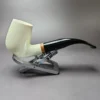 MBSD Meerschaum Deluxe Smooth Bent Billiard Block Meerschaum Pipe, Briar-Mortise - Image 5