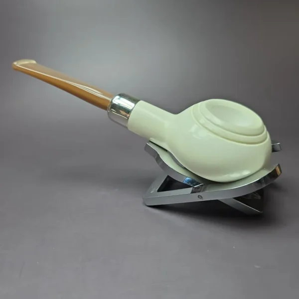 MBSD Meerschaum Deluxe Silver Prince Block Meerschaum Pipe, Briar-Mortise - Image 4