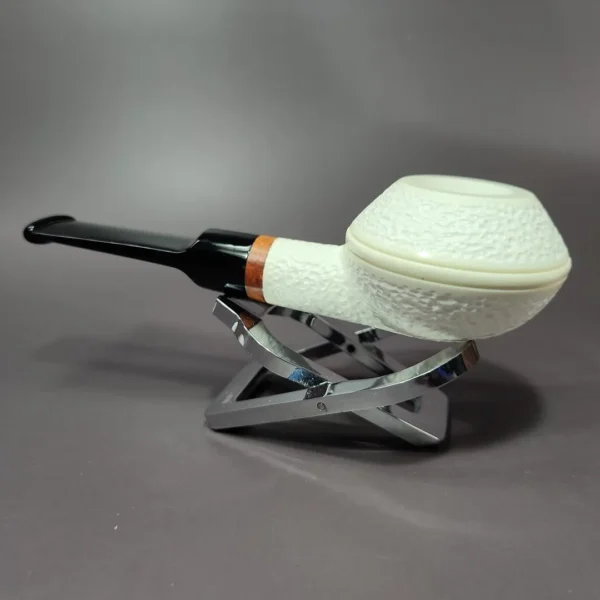 MBSD Meerschaum Deluxe Squat Rhodesian Block Meerschaum Pipe Briar-Mortise - Image 5