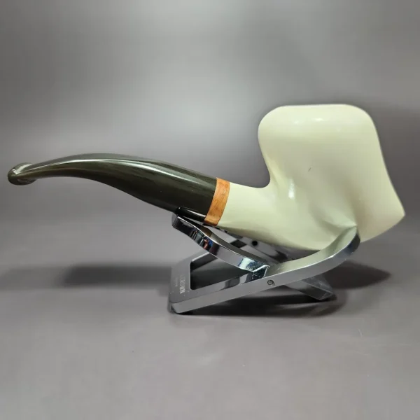 MBSD Meerschaum Deluxe Skater Block Meerschaum Pipe, Briar-Mortise, 9mm - Image 6