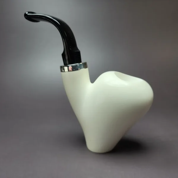 MBSD Meerschaum Silver Reverse Calabash Acorn Sitter Block Meerschaum - Image 6