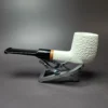 MBSD Meerschaum Deluxe Rusticated Billiard Block Meerschaum Pipe, Briar-Mortise - Image 6