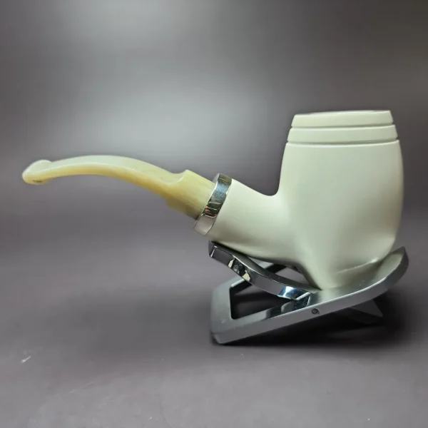 MBSD Meerschaum Silver Reverse Calabash Barrel Block Meerschaum Pipe - Image 6