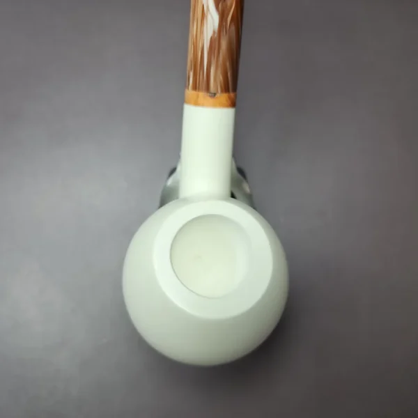 MBSD Meerschaum Deluxe XL Smooth Brandy Block Meerschaum Pipe, Briar-Mortise - Image 6